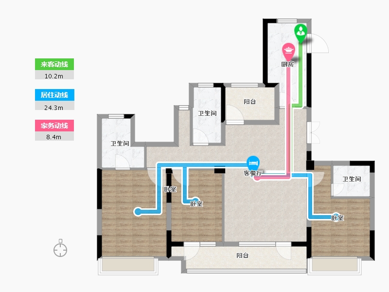 浙江省-绍兴市-金地湖城大境-128.00-户型库-动静线