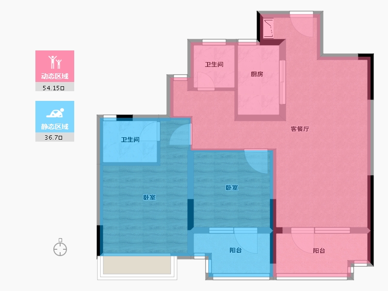 浙江省-绍兴市-金地湖城大境-80.00-户型库-动静分区