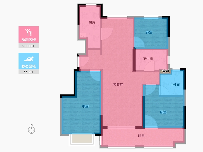 安徽省-合肥市-世茂云锦-80.00-户型库-动静分区