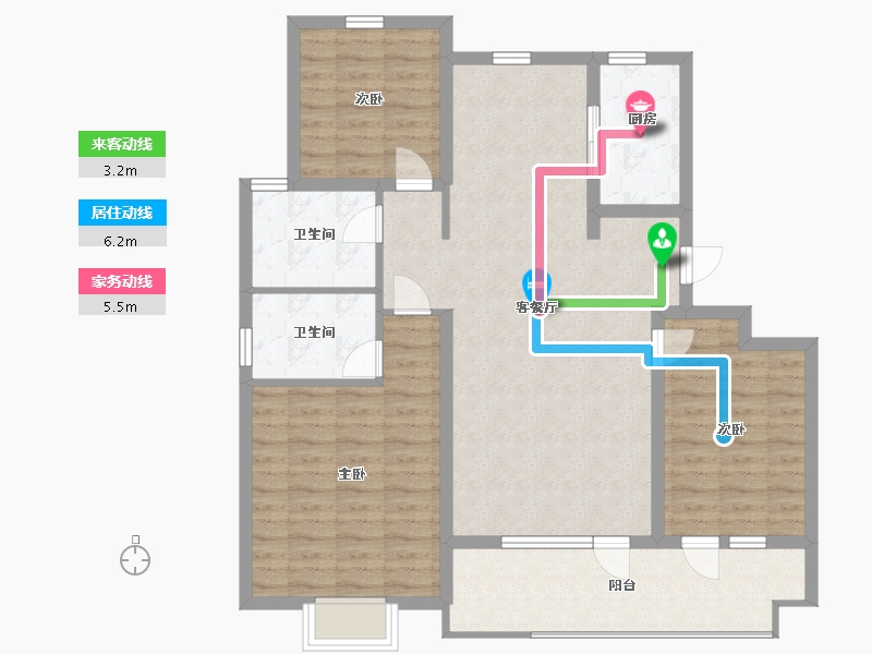 山东省-青岛市-贵和嘉悦府-102.60-户型库-动静线