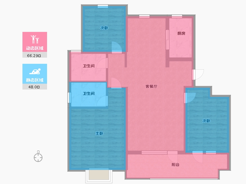 山东省-青岛市-贵和嘉悦府-102.60-户型库-动静分区