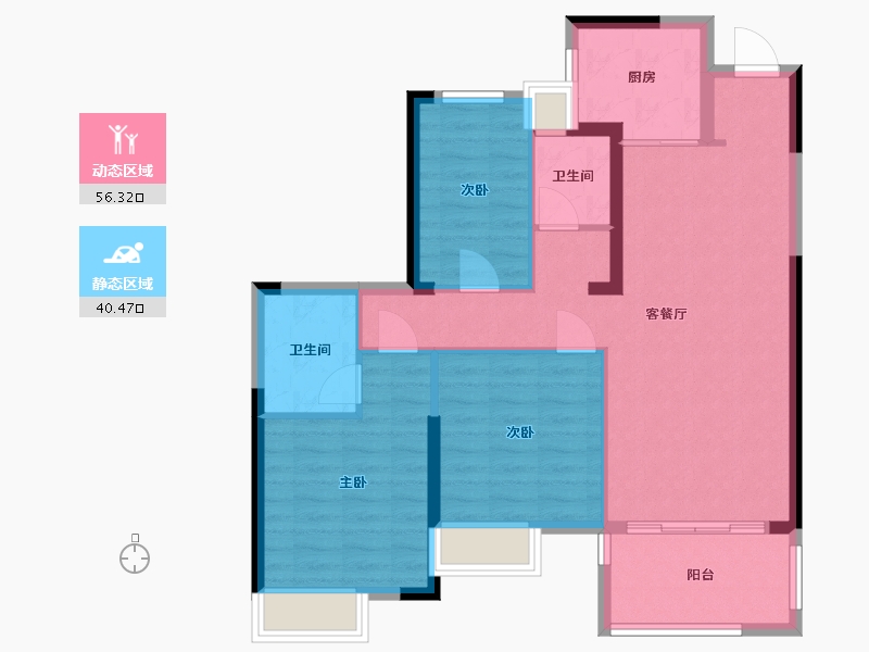 福建省-福州市-乌山九巷-87.00-户型库-动静分区