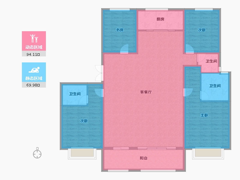 山东省-济南市-绿地海珀天沅-150.00-户型库-动静分区