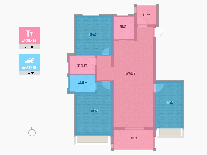 浙江省-金华市-环球春江花园三期-114.00-户型库-动静分区