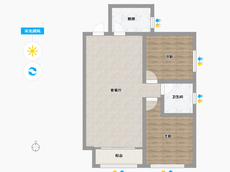 山东省-济南市-映月紫云城-70.60-户型库-采光通风