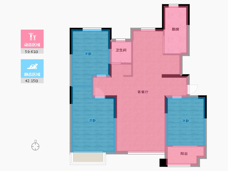 山东省-潍坊市-霞飞6号-91.20-户型库-动静分区