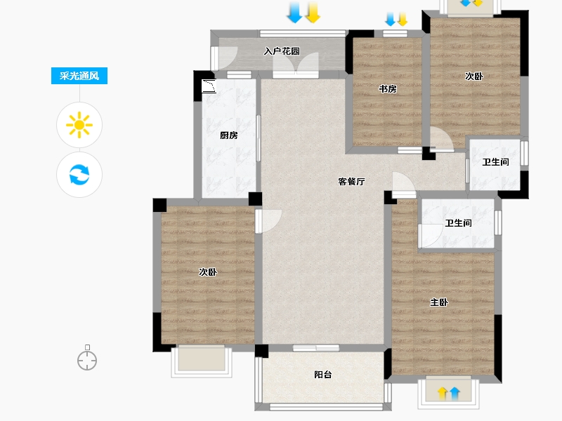 江西省-南昌市-中煤凯旋湾2期学府公园-109.79-户型库-采光通风