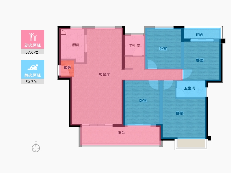 福建省-漳州市-格林兰锦-114.22-户型库-动静分区