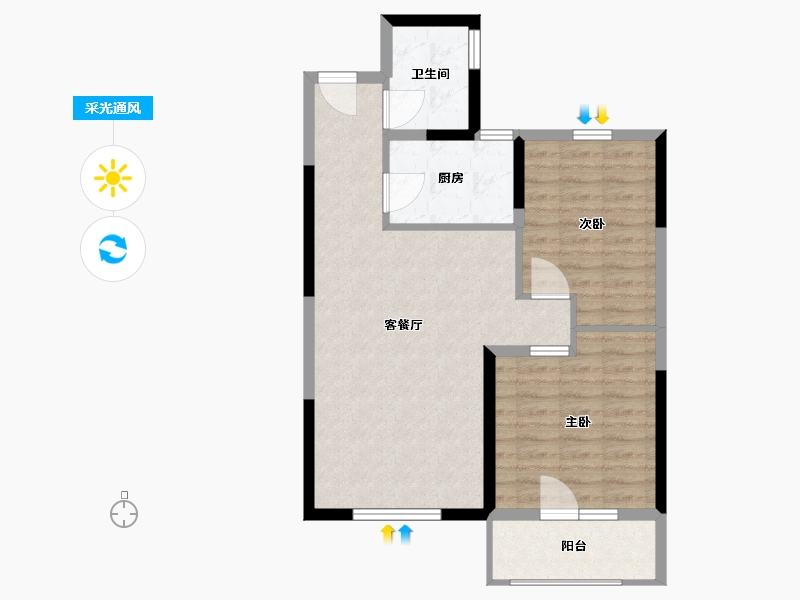 山东省-青岛市-麗山国际-72.00-户型库-采光通风