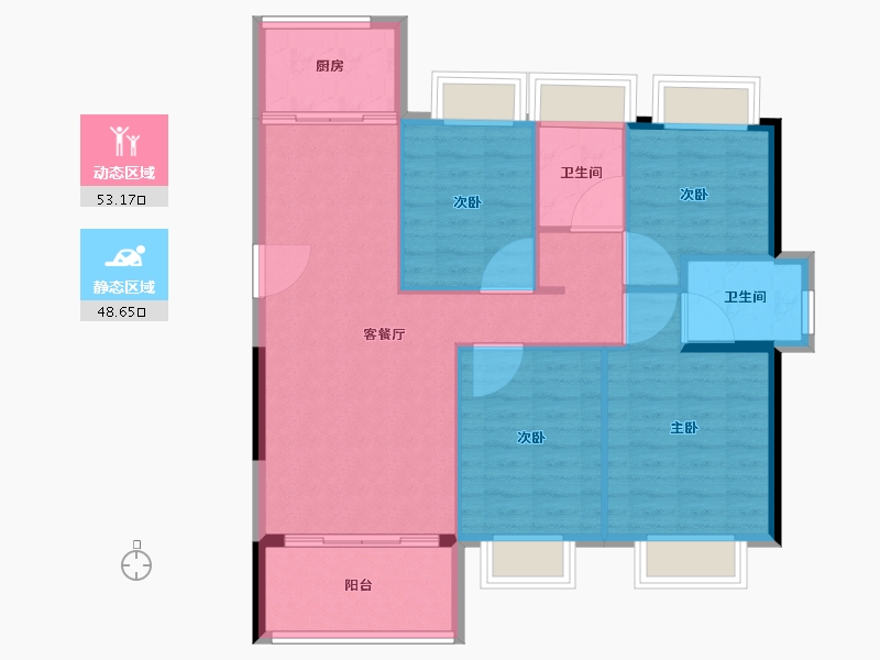 福建省-南平市-龙山首府-92.99-户型库-动静分区