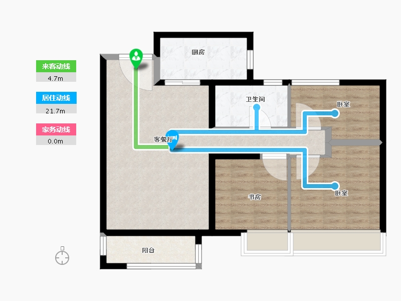 河南省-郑州市-郑北孔雀城-78.00-户型库-动静线