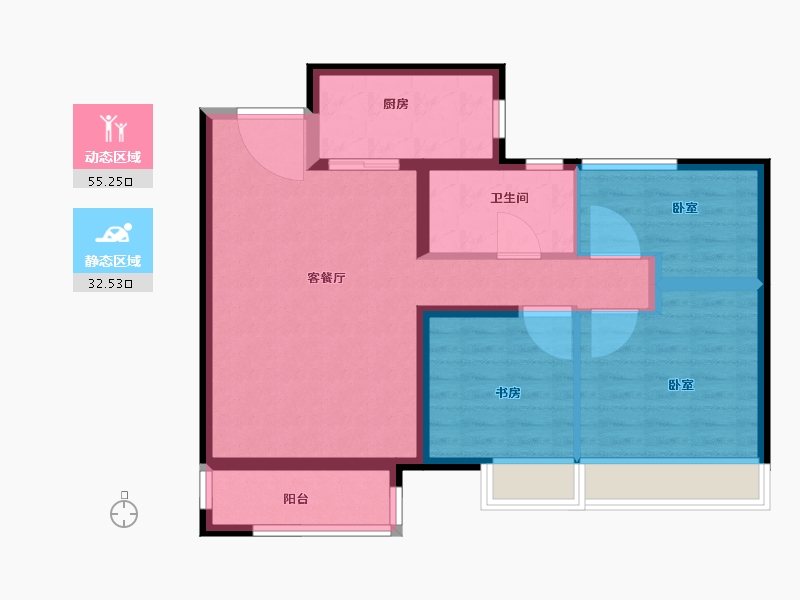 河南省-郑州市-郑北孔雀城-78.00-户型库-动静分区