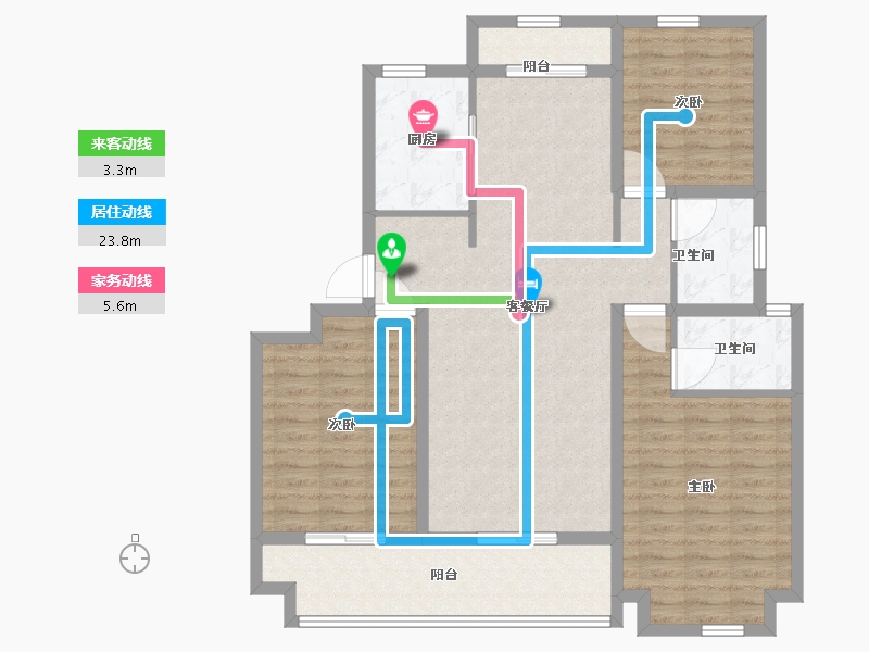 山东省-青岛市-华庭丽景-110.00-户型库-动静线