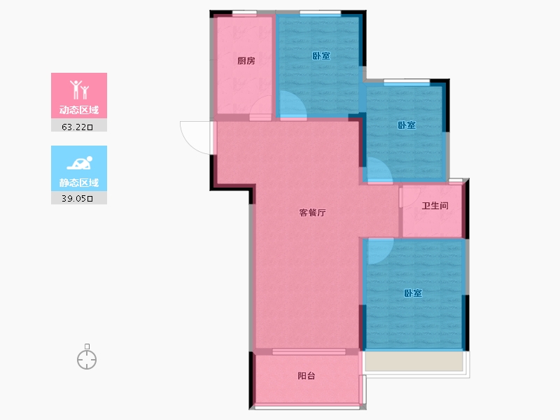 河南省-郑州市-中森蓝山玖玥-91.62-户型库-动静分区