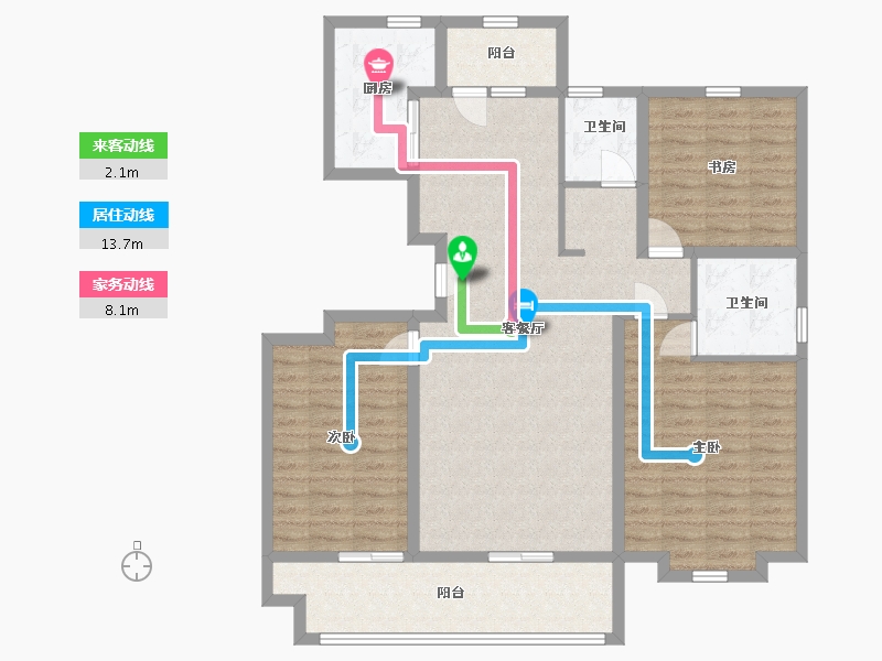 山东省-青岛市-华庭丽景-114.80-户型库-动静线