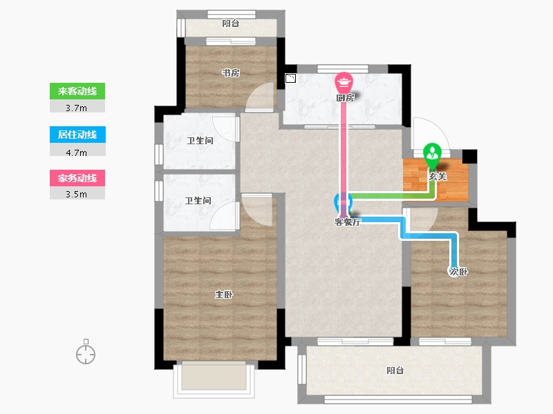 浙江省-衢州市-中梁融信拾光里-78.00-户型库-动静线