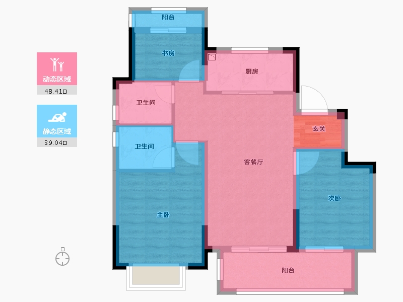 浙江省-衢州市-中梁融信拾光里-78.00-户型库-动静分区