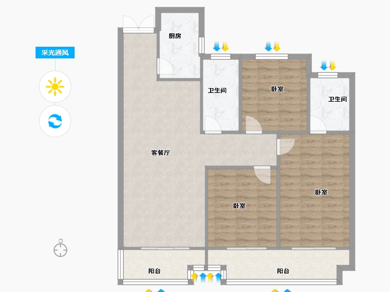 河南省-安阳市-祥和苑-98.00-户型库-采光通风