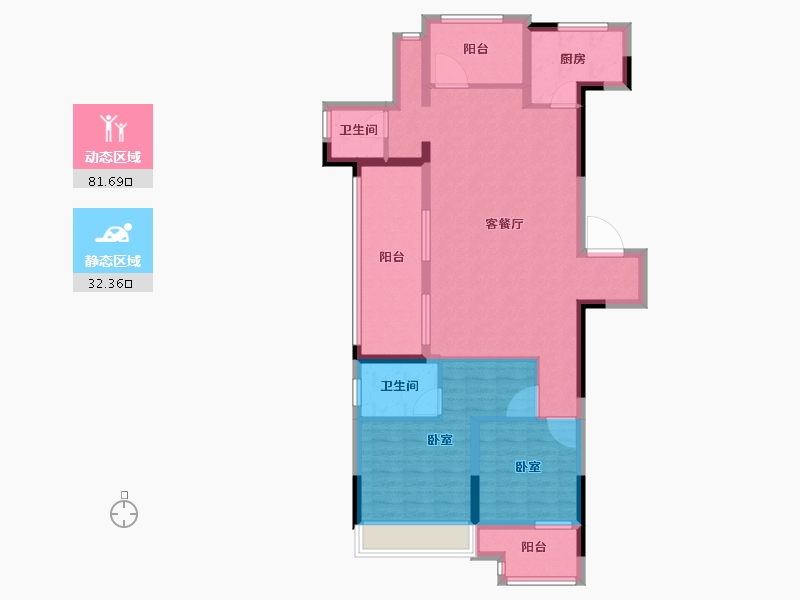 浙江省-绍兴市-金地湖城大境-101.00-户型库-动静分区