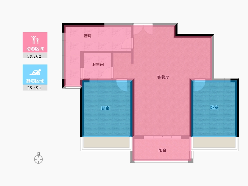 山东省-菏泽市-永泰和顺园-76.00-户型库-动静分区