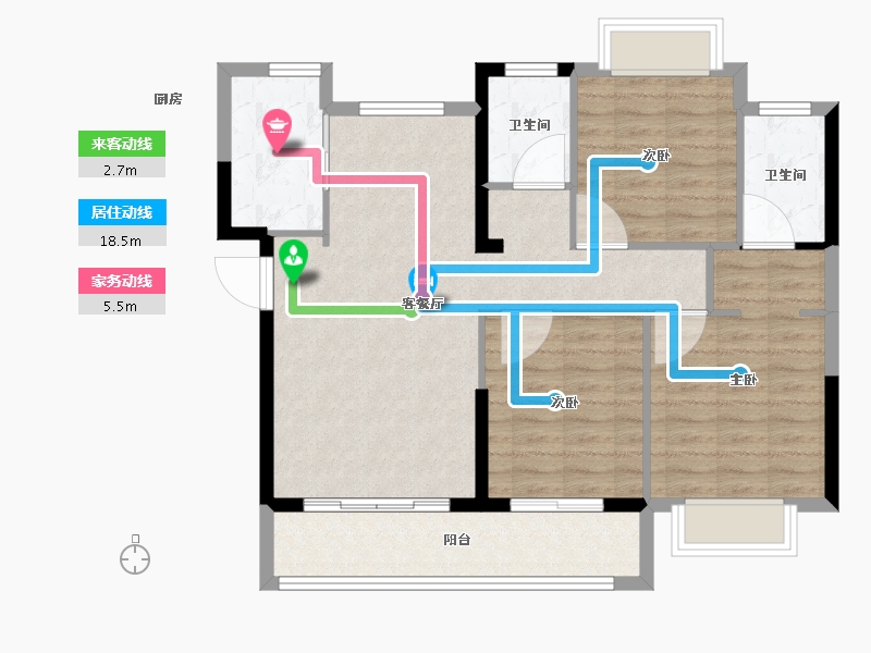 福建省-南平市-南平世茂云玺-87.99-户型库-动静线