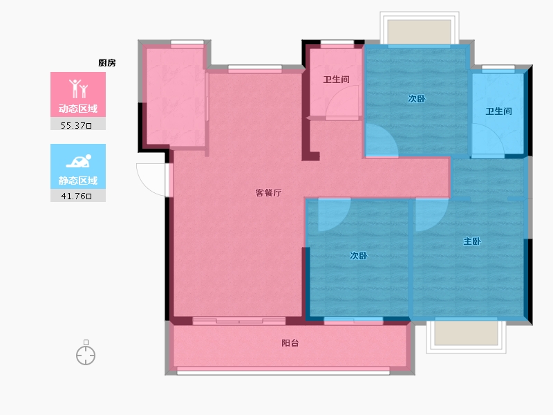 福建省-南平市-南平世茂云玺-87.99-户型库-动静分区