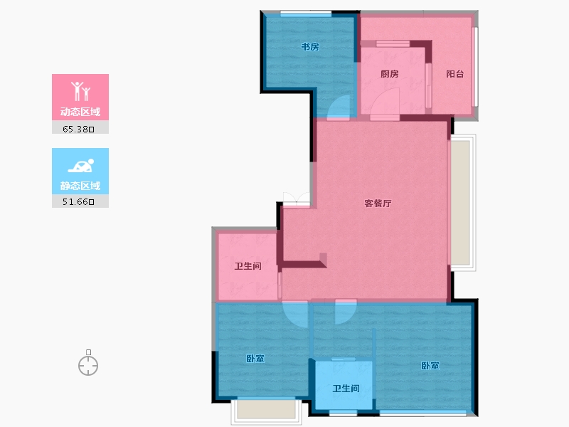 河南省-焦作市-亿祥亲亲里-104.40-户型库-动静分区