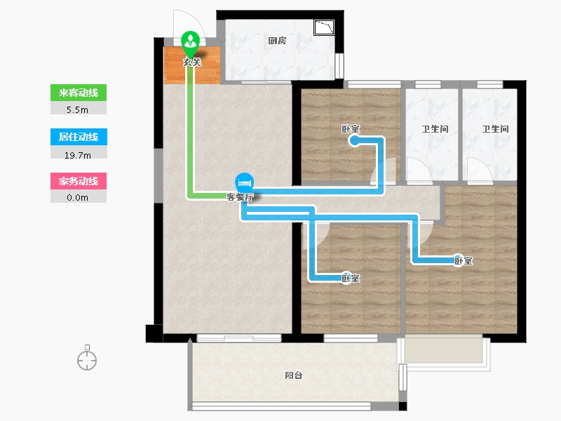 福建省-漳州市-禹洲雍禧澜湾-90.09-户型库-动静线