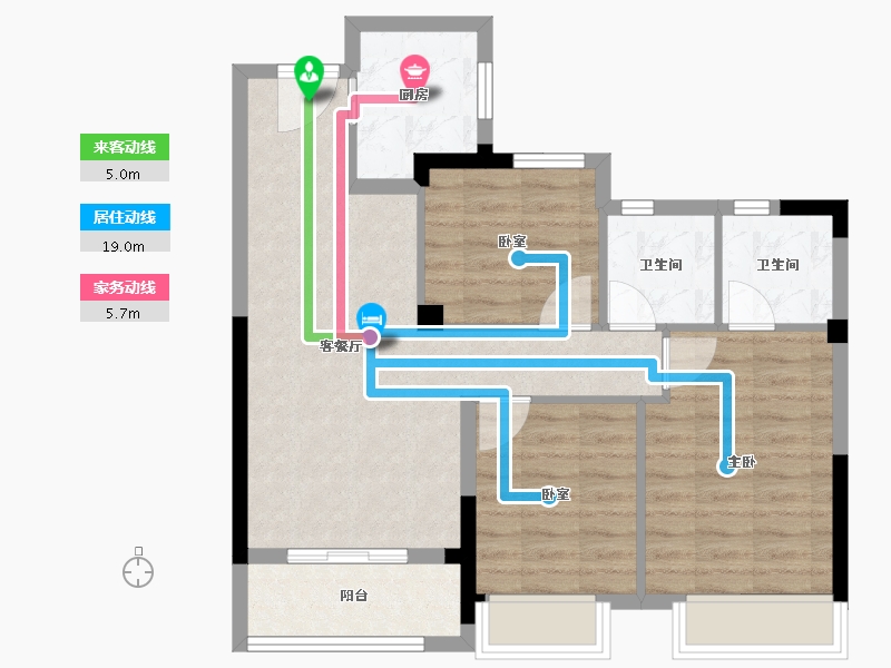 浙江省-衢州市-宝红·四季澜庭-73.92-户型库-动静线