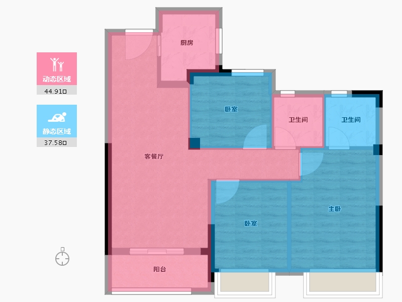 浙江省-衢州市-宝红·四季澜庭-73.92-户型库-动静分区