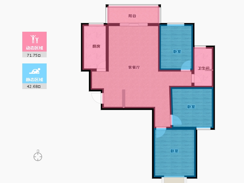 河南省-洛阳市-洛宁香泉花园-102.00-户型库-动静分区