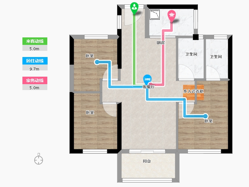 福建省-宁德市-福安世茂云玺-71.00-户型库-动静线