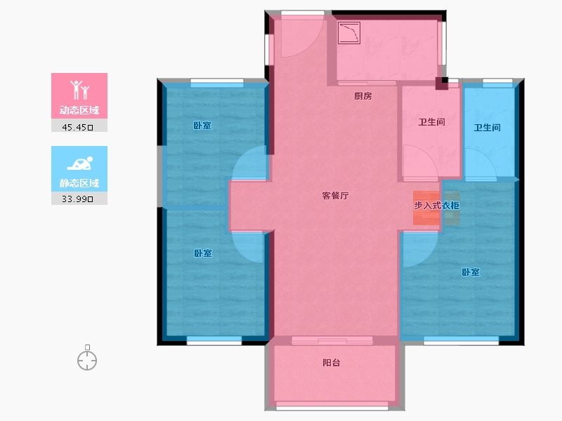 福建省-宁德市-福安世茂云玺-71.00-户型库-动静分区