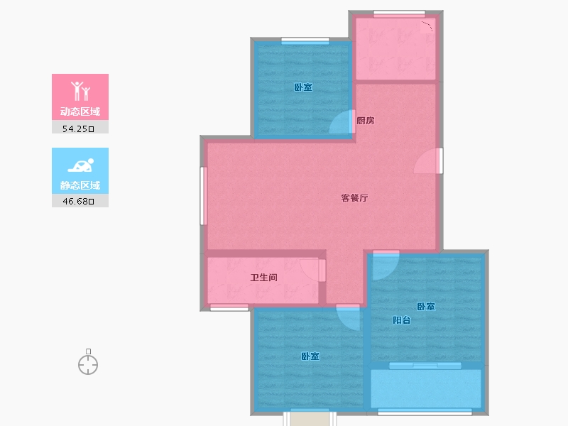 河南省-郑州市-鸿盛新城4期青春里-90.00-户型库-动静分区