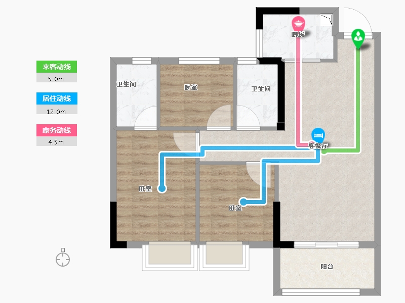 福建省-龙岩市-世茂德兴璀璨天城-71.00-户型库-动静线