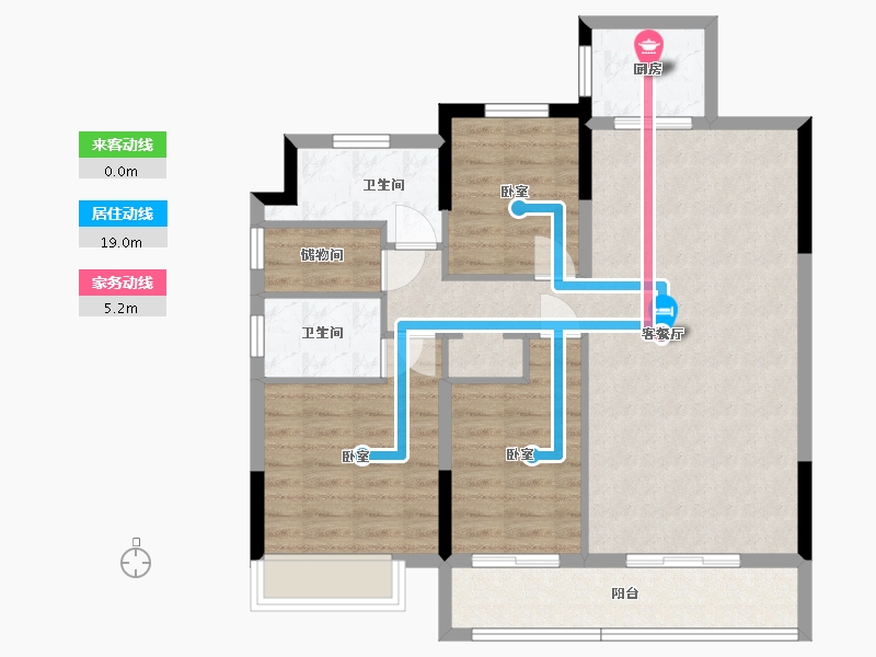 浙江省-宁波市-新鸿·光悦里-90.81-户型库-动静线