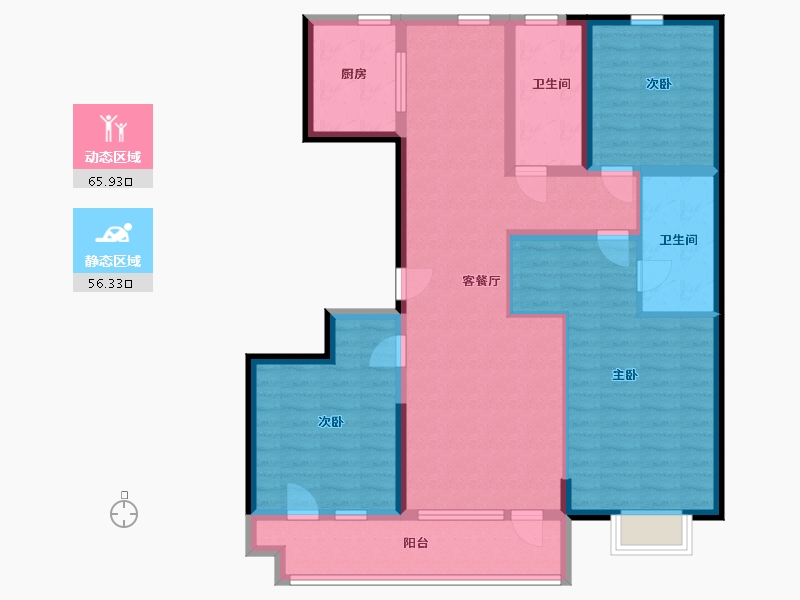 山东省-青岛市-万恒四季花城-109.00-户型库-动静分区