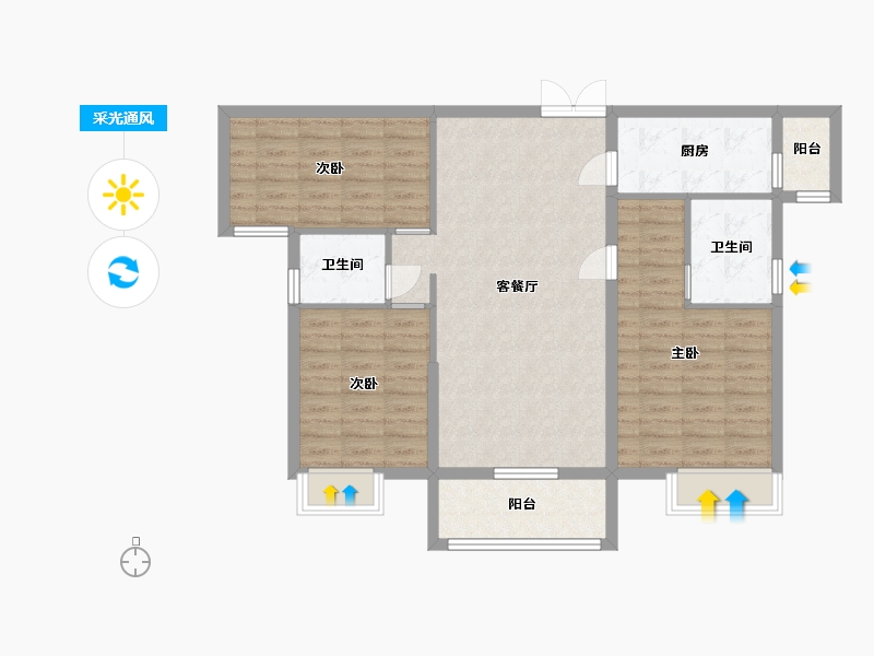 江西省-吉安市-锦江凤凰城-95.00-户型库-采光通风