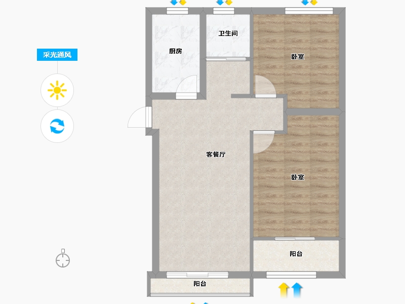 山东省-烟台市-天禧嘉园-66.00-户型库-采光通风