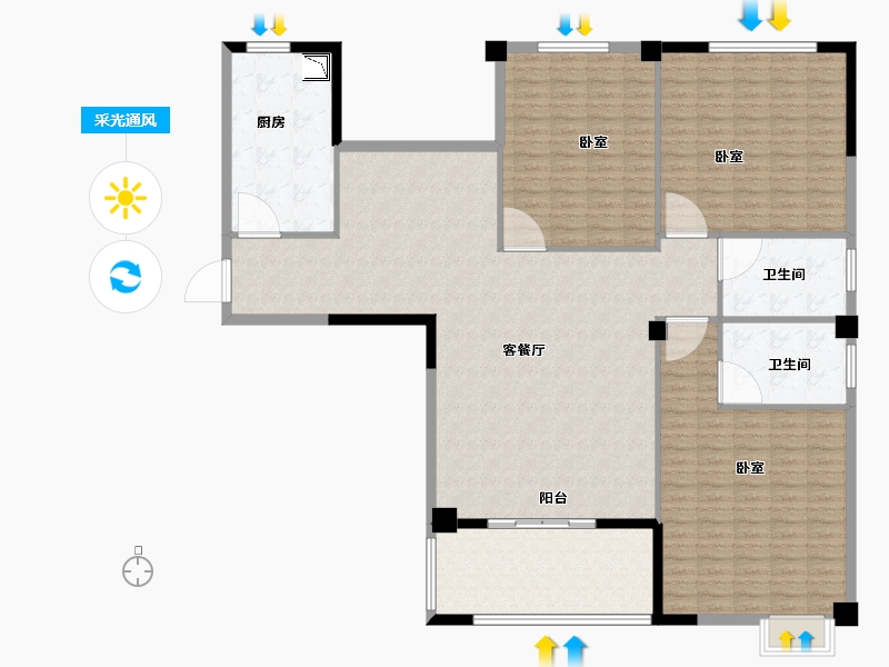 福建省-宁德市-屏南弘祥天玺-183.01-户型库-采光通风