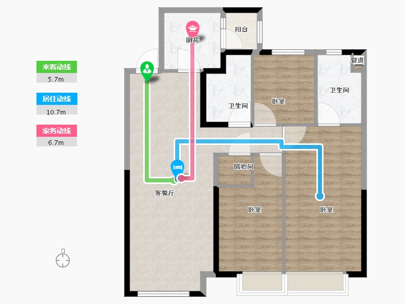 新疆维吾尔自治区-乌鲁木齐市-恒大珺睿府-108.30-户型库-动静线