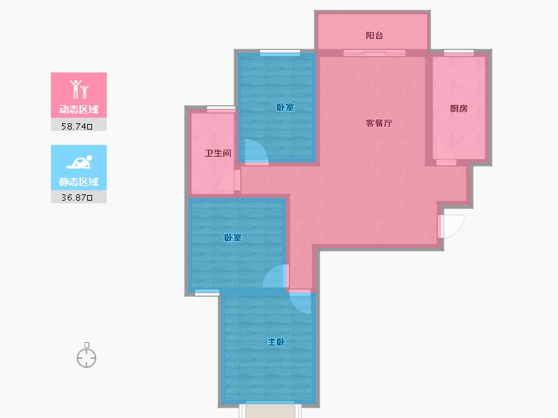 河南省-洛阳市-洛宁香泉花园-85.00-户型库-动静分区