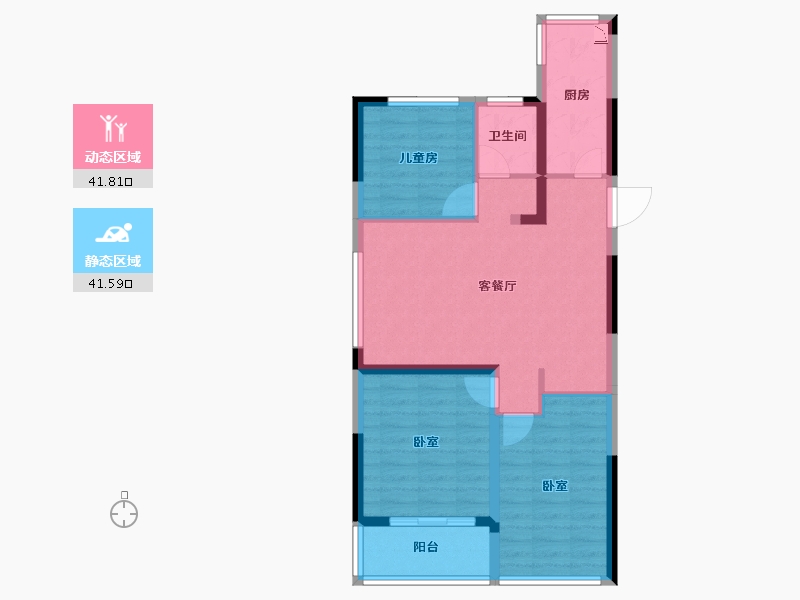 安徽省-合肥市-金科庐州樾-74.38-户型库-动静分区