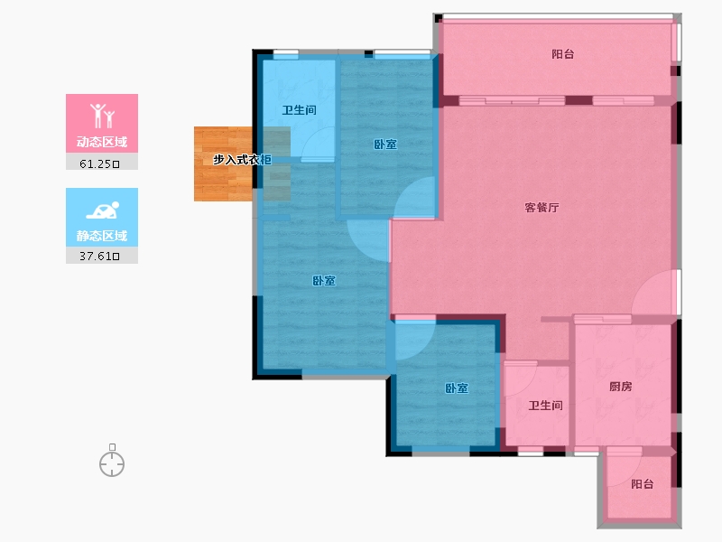 福建省-龙岩市-连城恒大悦澜湾-89.20-户型库-动静分区