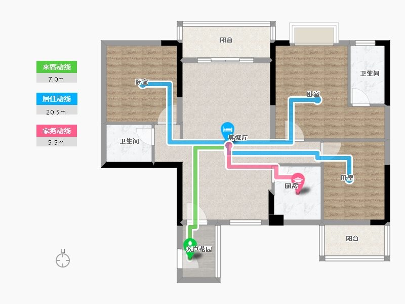 福建省-泉州市-蓝溪缔景-106.00-户型库-动静线