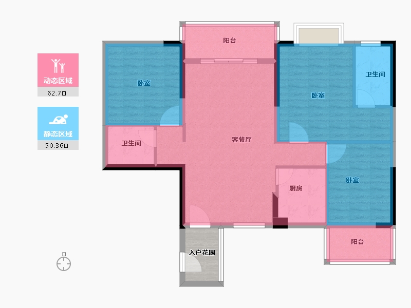 福建省-泉州市-蓝溪缔景-106.00-户型库-动静分区