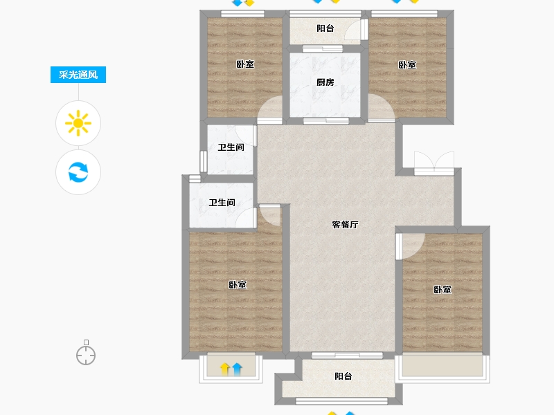 浙江省-绍兴市-中梁赞成首府-97.58-户型库-采光通风