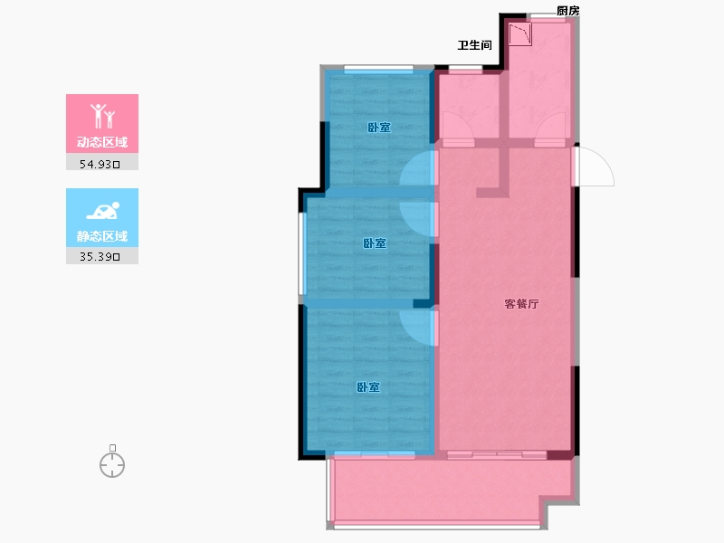 安徽省-合肥市-蓝光·林肯公园-79.99-户型库-动静分区