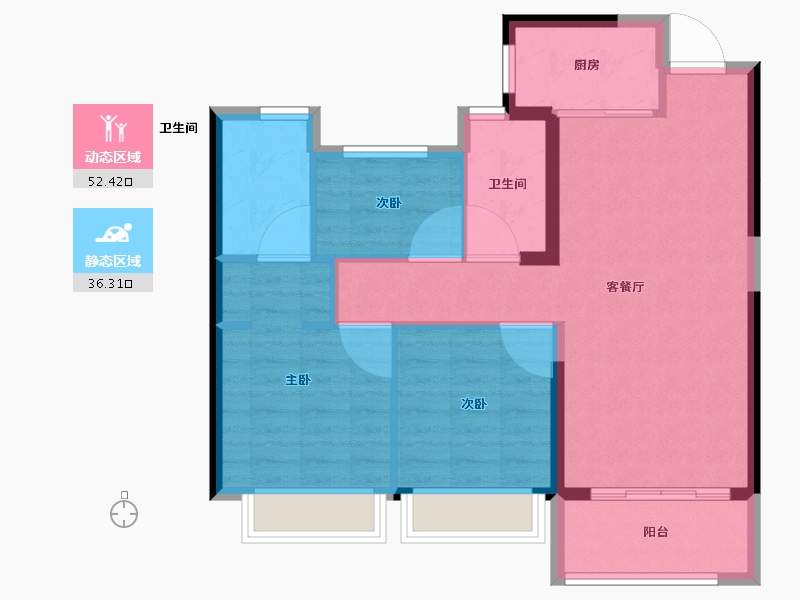 福建省-南平市-南平世茂云玺-79.99-户型库-动静分区