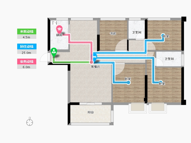 福建省-宁德市-福安碧桂园·铂玥府-105.00-户型库-动静线